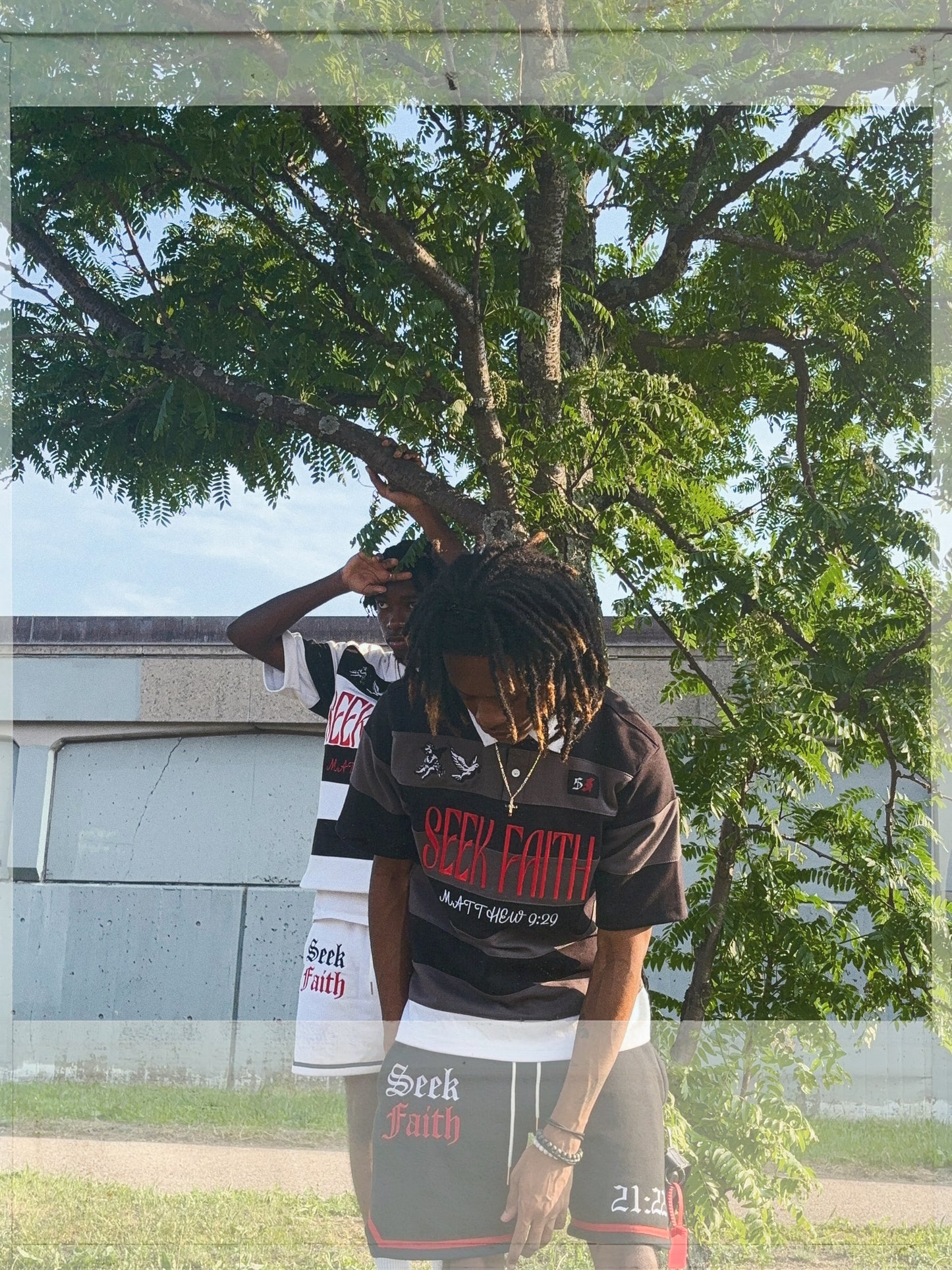 Black collrad tee/Short