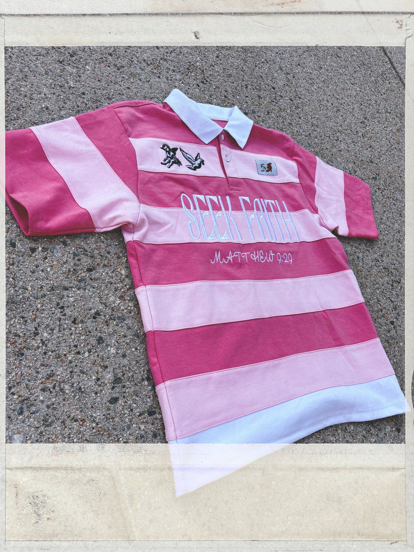 Pink collard tee/shorts
