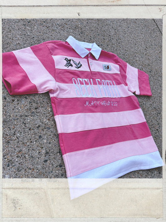 Pink collard tee/shorts