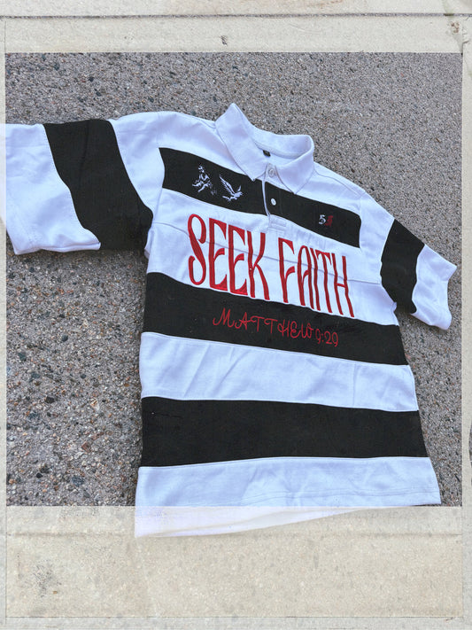 White collard tee/Short